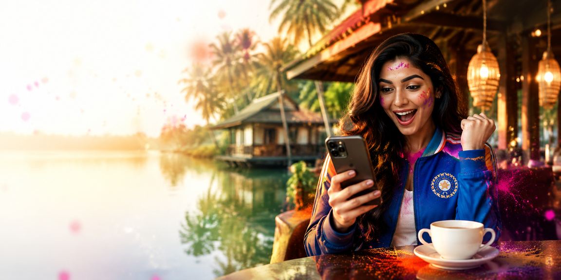 Colorful Holi festival celebrations alongside the excitement of 8517 cricket betting platform